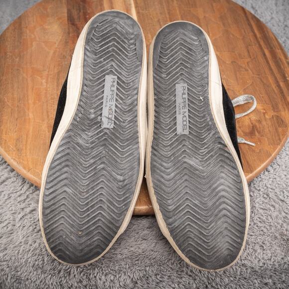 Philippe Prsx Model Grey Black Leather Low Top Casual Sneakers 39 EU Or 8-8.5 US - Picture 8 of 8